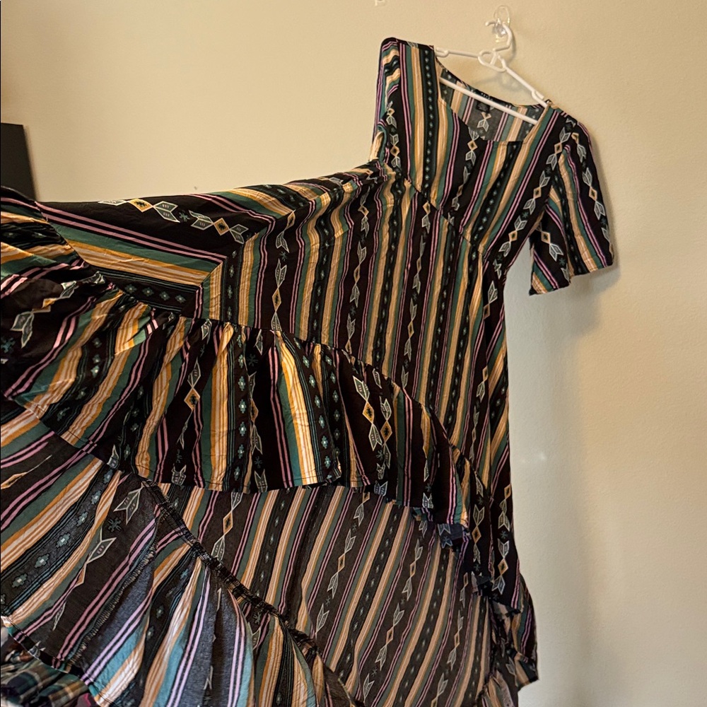 Wrangler Retro Elegant Striped High-Low Dress - Picture 2 of 5